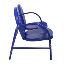 Northlight 47-Inch Outdoor Retro Tulip Loveseat, Blue -Northlight GUEST 016a8533 8d0a 4737 ace2 37d081fd3e87