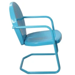 Northlight 34" Outdoor Retro Metal Tulip Armchair, Sky Blue -Northlight GUEST 06bbbf0a 3189 4e9b 8e20 311a18dc06f3