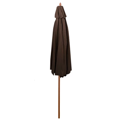 Northlight 8.5ft Outdoor Patio Market Umbrella With Wooden Pole, Brown 3 Northlight 8.5ft Outdoor Patio Market Umbrella With Wooden Pole, Brown - Image 3