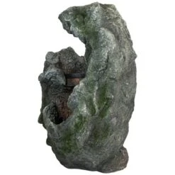 Northlight 32" Lighted Rock Waterfall Outdoor Garden Water Fountain -Northlight GUEST 071cb1f0 fead 4bff 8d38 daeea939404c