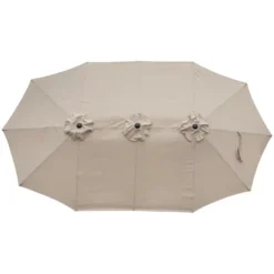 Northlight 15' Outdoor Patio Market Umbrella With Hand Crank, Beige