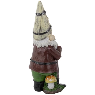 Northlight 15.25" Gnome With Butterfly And Ladybug Outdoor Garden Statue 4 Northlight 15.25" Gnome With Butterfly And Ladybug Outdoor Garden Statue - Image 4