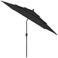 Northlight 9.75ft Outdoor Patio Market Umbrella With Hand Crank And Tilt, Black -Northlight GUEST 0efe8b24 259c 404c b410 804acc9abdd7