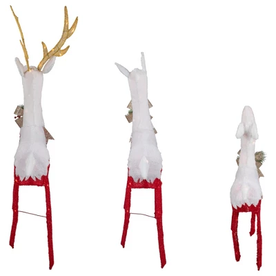 Northlight Set Of 3 Lighted Red Reindeer Family Outdoor Christmas Decoration 4 Northlight Set Of 3 Lighted Red Reindeer Family Outdoor Christmas Decoration - Image 4
