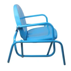 Northlight Outdoor Retro Metal Tulip Glider Patio Chair, Sky Blue -Northlight GUEST 104f3e4b 40a3 408c b426 ac3a00f60f46