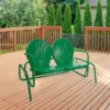 Northlight 2-Person Outdoor Retro Tulip Metal Patio Double Glider Chair, Green