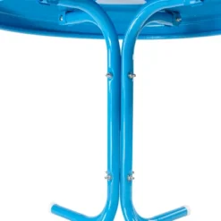 Northlight 22" Round Outdoor Retro Steel Tulip Side Table, Turquoise Blue -Northlight GUEST 190bba34 cfa9 4901 9023 f51e3a41b473