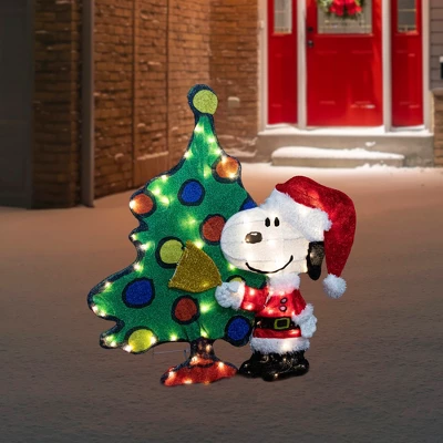 Northlight 32" LED Lighted Peanuts Snoopy And Christmas Tree Outdoor Decoration - Clear Lights 1 Northlight 32" LED Lighted Peanuts Snoopy And Christmas Tree Outdoor Decoration - Clear Lights