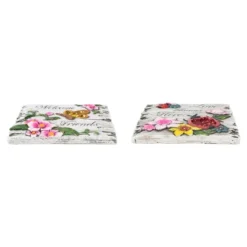 Northlight Set Of 2 Love Blooms And Welcome Friends Floral Outdoor Garden Stones 7" -Northlight GUEST 2a1fe75e 7022 46c6 bc37 d39ee59f0602