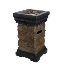 Northlight 18.75" Classic Stone Outdoor Table Top Gas Fire Pit