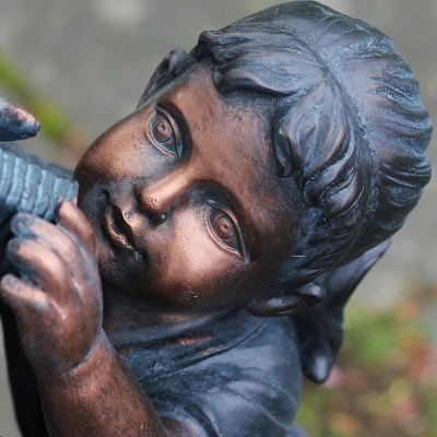 Northlight 29" Children At The Water Pump Well Outdoor Patio Garden Fountain - Black/Bronze 4 Northlight 29" Children At The Water Pump Well Outdoor Patio Garden Fountain - Black/Bronze - Image 4