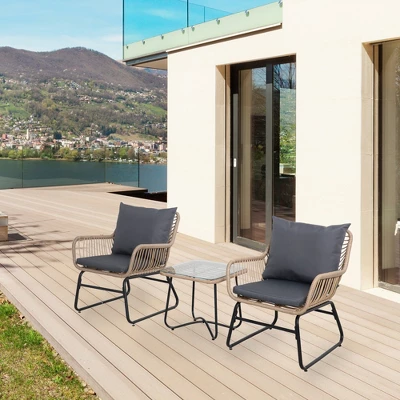 Northlight 3-Piece Santa Cruz Rattan Outdoor Patio Chat Set With Cushions 1 Northlight 3-Piece Santa Cruz Rattan Outdoor Patio Chat Set With Cushions