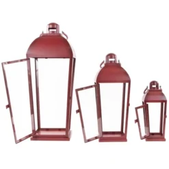 Northlight Set Of 3 Red Antique Style Candle Lanterns 23.5" -Northlight GUEST 3a8384c5 8ece 4c7a a72b 90f25d6de35b