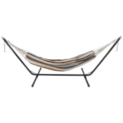 Northlight 73" X 58.5" Striped Double Brazilian Hammock - Brown/White -Northlight GUEST 409638a8 d54c 4447 a201 65e781168393