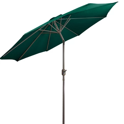 Northlight 9ft Outdoor Patio Market Umbrella With Hand Crank And Tilt, Hunter Green 5 Northlight 9ft Outdoor Patio Market Umbrella With Hand Crank And Tilt, Hunter Green - Image 5