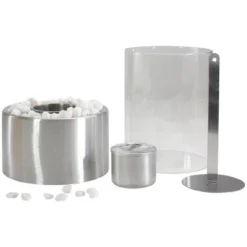 Northlight 10.5" Bio Ethanol Round Portable Tabletop Fireplace With Silver Base -Northlight GUEST 51cb67bd 6738 4447 bf4f 23f284da5b87