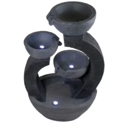 Northlight 31.5" Black Lighted Three-tier Outdoor Garden Water Fountain -Northlight GUEST 54ce2cba 762f 4285 9b51 4d5e11a97171