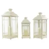 Northlight Set Of 3 Cream Candle Lanterns With Brushed Gold Accents 19.5"