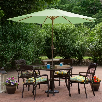 Northlight 9ft Outdoor Patio Market Umbrella With Hand Crank And Tilt, Sage Green 1 Northlight 9ft Outdoor Patio Market Umbrella With Hand Crank And Tilt, Sage Green
