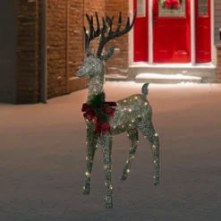 Northlight 48" Pre-Lit LED Champagne Deer Outdoor Christmas Decoration