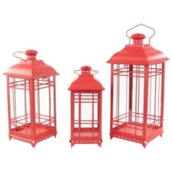 Northlight Set Of 3 Red Mission Style Candle Lanterns 19.5" 6 Northlight Set Of 3 Red Mission Style Candle Lanterns 19.5" -Northlight GUEST 65c6ccf2 3893 49e5 8bea bb56d3bdff05