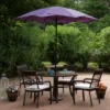 Northlight 8.85ft Outdoor Patio Lotus Umbrella With Hand Crank, Purple