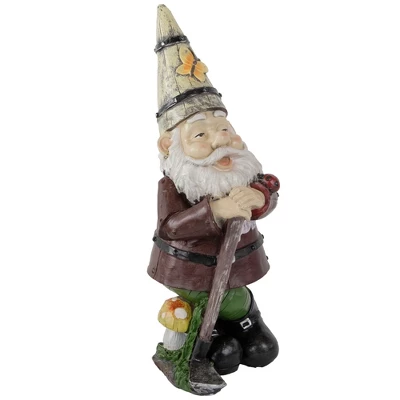 Northlight 15.25" Gnome With Butterfly And Ladybug Outdoor Garden Statue 2 Northlight 15.25" Gnome With Butterfly And Ladybug Outdoor Garden Statue - Image 2