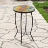 Northlight 19" Sunflower And Bumblebee Glass Patio Side Table