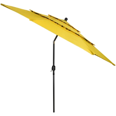 Northlight 9.75ft Outdoor Patio Market Umbrella With Hand Crank And Tilt, Yellow 2 Northlight 9.75ft Outdoor Patio Market Umbrella With Hand Crank And Tilt, Yellow - Image 2