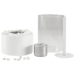 Northlight 10.5" Bio Ethanol Round Portable Tabletop Fireplace With White Base -Northlight GUEST 7da7c816 3319 40f7 8fc4 d9cbca1fb369