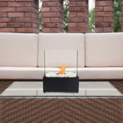 Northlight 11.5" Bio Ethanol Ventless Portable Tabletop Fireplace With Flame Guard