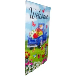 Northlight Welcome Blue Pickup Truck With Flowers Outdoor House Flag 28" X 40" 5 Northlight Welcome Blue Pickup Truck With Flowers Outdoor House Flag 28" X 40" -Northlight GUEST 813b40ff 82f3 4e9e 893f d47a45a1c2e4