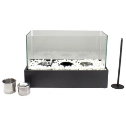 Northlight 17.75" Bio Ethanol Ventless Portable Tabletop Triple Fireplace With Flame Guard -Northlight GUEST 83d46d80 0526 40e4 aae5 9003fcc7615a