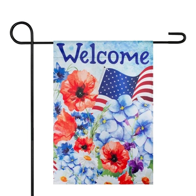 Northlight Welcome Patriotic Americana Outdoor Floral Garden Flag 18" X 12.5" 1 Northlight Welcome Patriotic Americana Outdoor Floral Garden Flag 18" X 12.5"