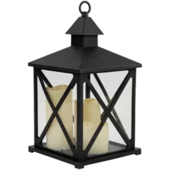 Northlight 12.5" Black Candle Lantern With 3 Flameless LED Candles 7 Northlight 12.5" Black Candle Lantern With 3 Flameless LED Candles -Northlight GUEST 88f5a02b 4f64 4486 9b8b e45bc3629743