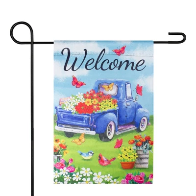 Northlight Welcome Blue Pickup Truck With Spring Flowers Outdoor Garden Flag 12.5" X 18" 1 Northlight Welcome Blue Pickup Truck With Spring Flowers Outdoor Garden Flag 12.5" X 18"