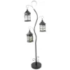 Northlight 71.5" Distressed Black Scroll Candle Lantern Tree