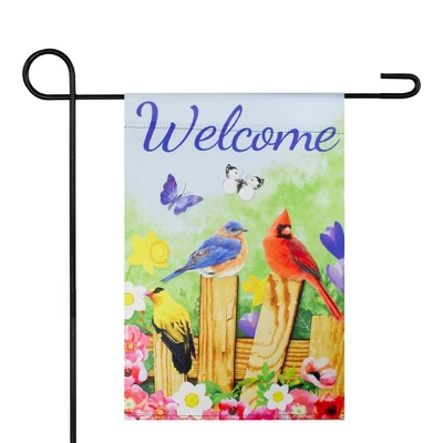 Northlight Welcome Birds On A Fence Outdoor Garden Flag 12.5" X 18" 1 Northlight Welcome Birds On A Fence Outdoor Garden Flag 12.5" X 18"