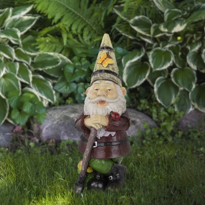 Northlight 15.25" Gnome With Butterfly And Ladybug Outdoor Garden Statue 1 Northlight 15.25" Gnome With Butterfly And Ladybug Outdoor Garden Statue
