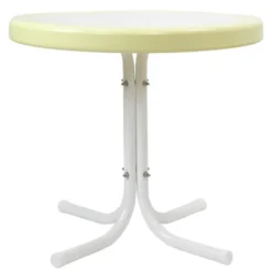 Northlight 22" Outdoor Retro Tulip Side Table, Yellow And White -Northlight GUEST b46db15f 1346 4e6a b9aa 043d170d462a