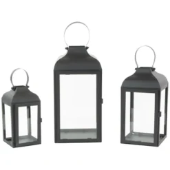 Northlight Set Of 3 Black Traditional Style Candle Lanterns 12.75" -Northlight GUEST b4e59e9b 4c12 4e36 a5ec 0a536e6fca55
