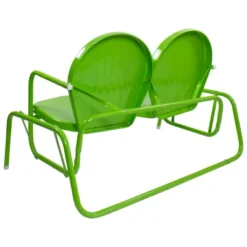 Northlight 48.25" Outdoor Retro Metal Tulip Double Glider Patio Chair, Lime Green -Northlight GUEST b8e4c11e e961 49a3 9c4c ab4f8eb29365