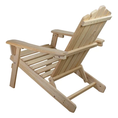 Northlight 36" Natural Brown Classic Folding Wooden Adirondack Chair 4 Northlight 36" Natural Brown Classic Folding Wooden Adirondack Chair - Image 4