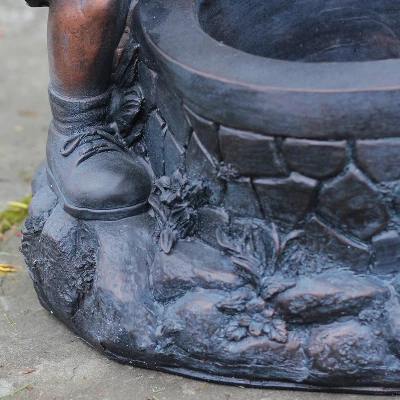 Northlight 29" Children At The Water Pump Well Outdoor Patio Garden Fountain - Black/Bronze 5 Northlight 29" Children At The Water Pump Well Outdoor Patio Garden Fountain - Black/Bronze - Image 5