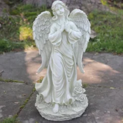 Northlight 24.5" Light Olive Green Praying Angel Decorative Outdoor Garden Statue