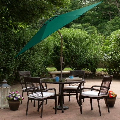 Northlight 9ft Outdoor Patio Market Umbrella With Hand Crank And Tilt, Hunter Green 2 Northlight 9ft Outdoor Patio Market Umbrella With Hand Crank And Tilt, Hunter Green - Image 2