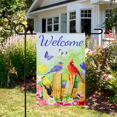 Northlight Welcome Birds On A Fence Outdoor Garden Flag 12.5" X 18" 2 Northlight Welcome Birds On A Fence Outdoor Garden Flag 12.5" X 18" - Image 2