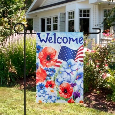 Northlight Welcome Patriotic Americana Outdoor Floral Garden Flag 18" X 12.5" 2 Northlight Welcome Patriotic Americana Outdoor Floral Garden Flag 18" X 12.5" - Image 2