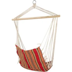 Northlight 21" X 34" Striped Hammock Chair With Padding And Wooden Bar - Red/Yellow -Northlight GUEST c2d6bc4b 3920 46cd 8e68 26471295e236