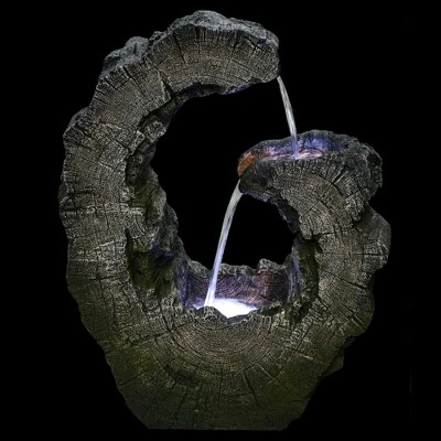 Northlight 26" Lighted Tree Trunk Waterfall Outdoor Garden Water Fountain 2 Northlight 26" Lighted Tree Trunk Waterfall Outdoor Garden Water Fountain - Image 2